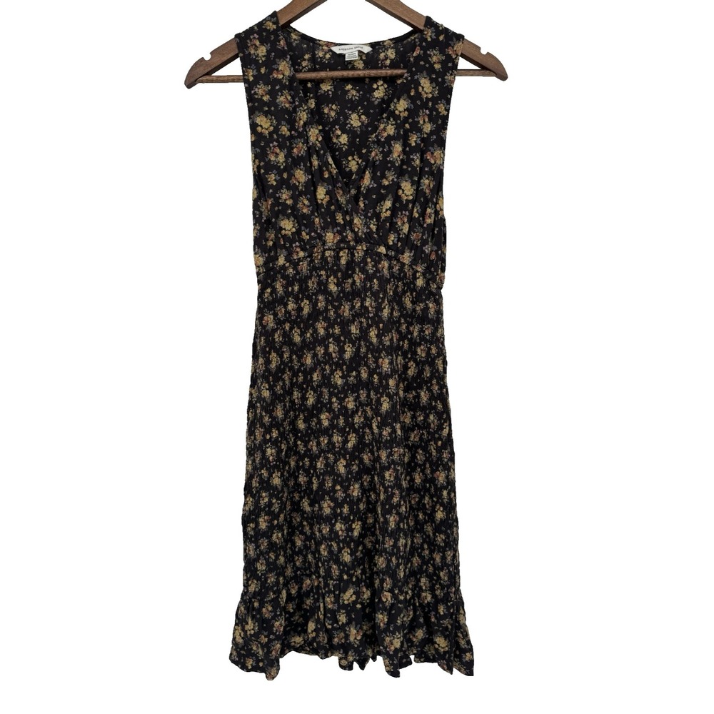 American Eagle Smocked Picnic Dress M Cottagecore Fairy Floral ruched Romantic